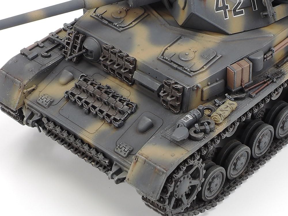 Tamiya 1/35 Scale Limited Edition German Panzer IV Ausf. G Early Production Vehicle with Messenger Bike Set for the Russian Front Plastic Model Kit