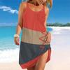 Abito da Spiaggia da Donna Mini Abito Stampa Casual Moderno Senza Maniche Vestibilità Larga Esterno Quotidiano Estate