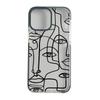 Art abstract face suitable for Apple 17 mobile phone case 15promax Amazon hot-selling ip16 two-color transparent case