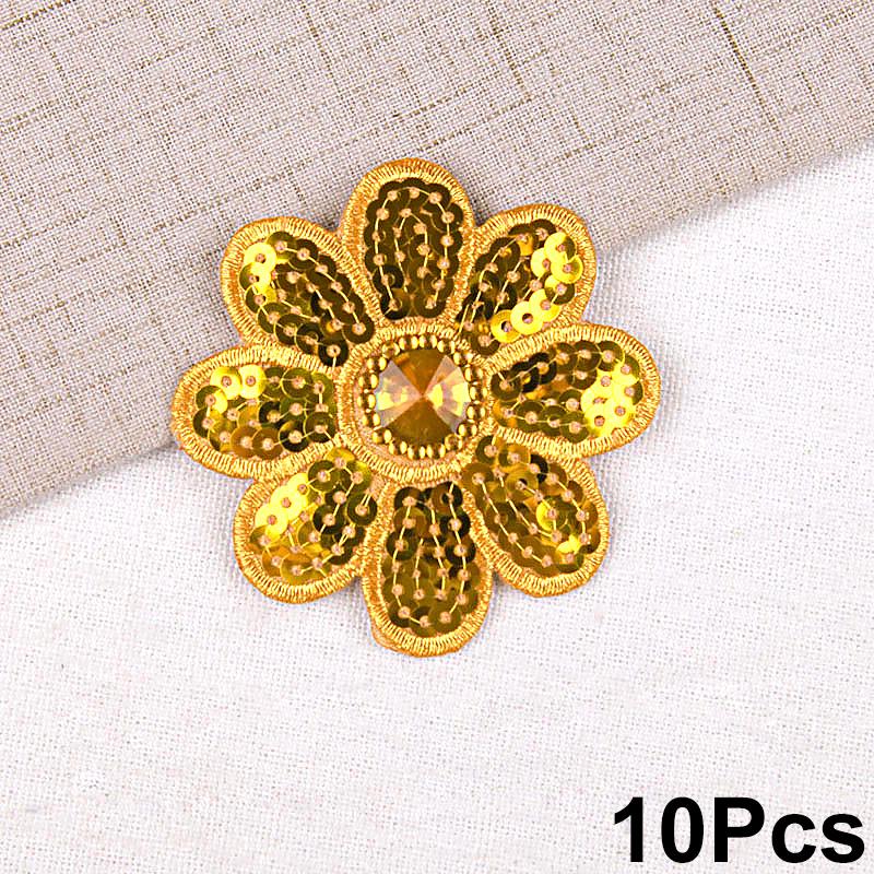 

10 шт. аксессуары для одежды блестящие головные уборы украшения нежные блестки декоративные цветы этнический стиль костюм золотой