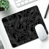 Black and White Topographic Map Small Mousepad Line Texture Square Gaming Accessories Keyboard Pad Computer Notebook Table Mat