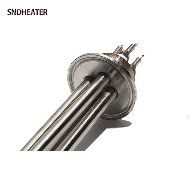 SNDHEATER 220V Tri Clamp Electric Water Heating Element 1.5KW 4.5KW 5.5KW Heater Resistance with Coupling and Cap for Brewing