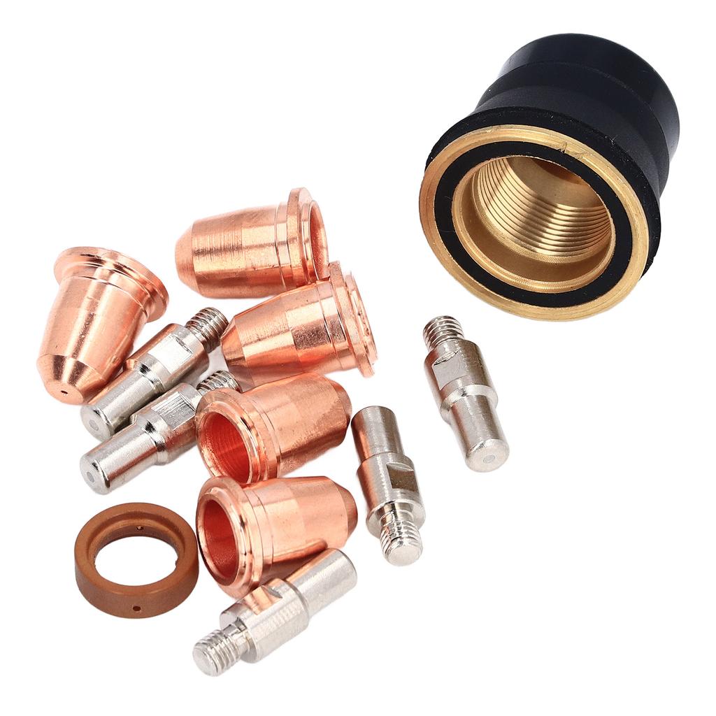 12Pcs Nozzle Electrode Kit Brass Plasma Torch Electrode Nozzle Tip Consumables for S45