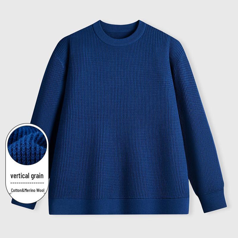 

Luozi Мужской осенний однотонный пуловер свободного кроя из смесовой шерсти L (175)