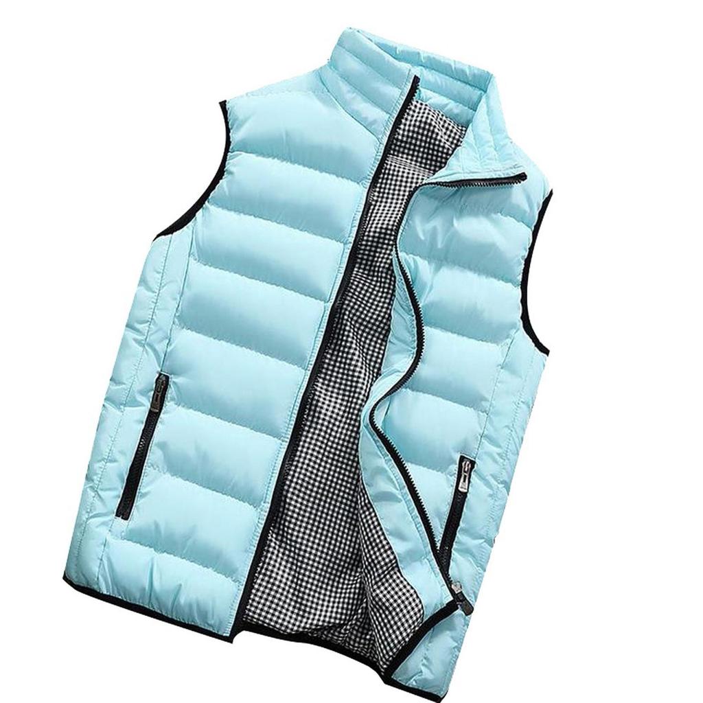 Men Winter Coat Padded Cotton Vest Warm Hooded Thick Vest Tops Jacket