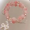 New Fashion Y2K Sweet Cherry Blossom Bracelet For Women Exquisite Elegant Flower Crystal Beaded Bracelet Girl Party Jewelry Gift