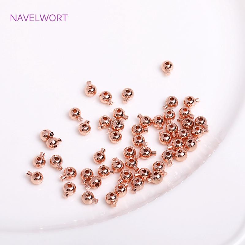 Wholesale 10pcs/20pcs Crimp & End Beads DIY Jewelry Accessories 14k/18K Gold Plating Beading Cord Stopper End Beads Fastener