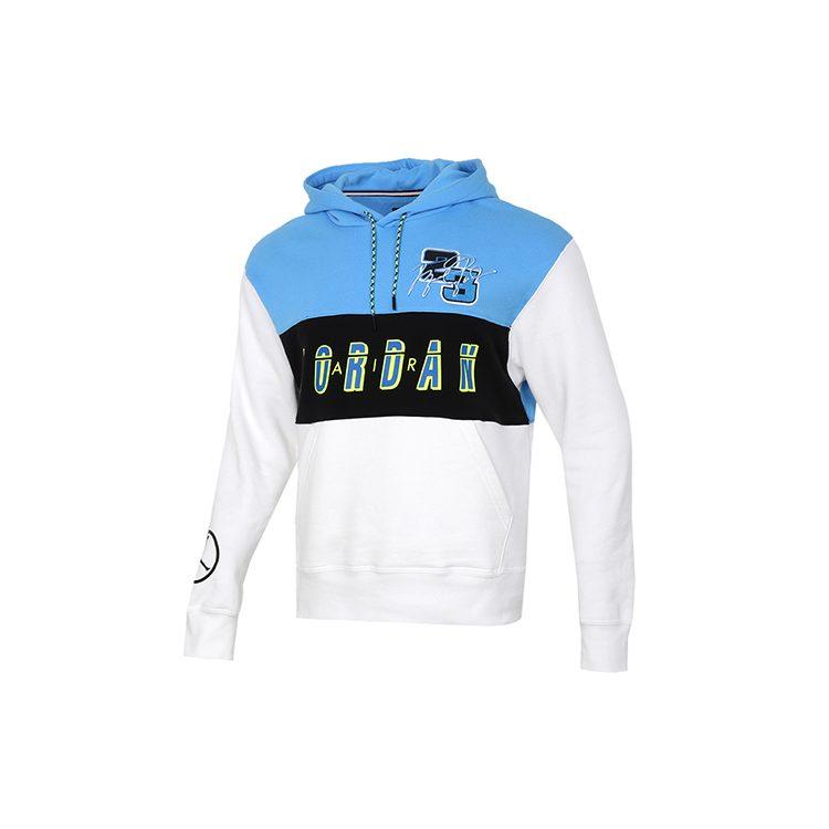 Jordan Sweatshirts Men's Black White Blue Hooded Moderate Regular CV2744-412