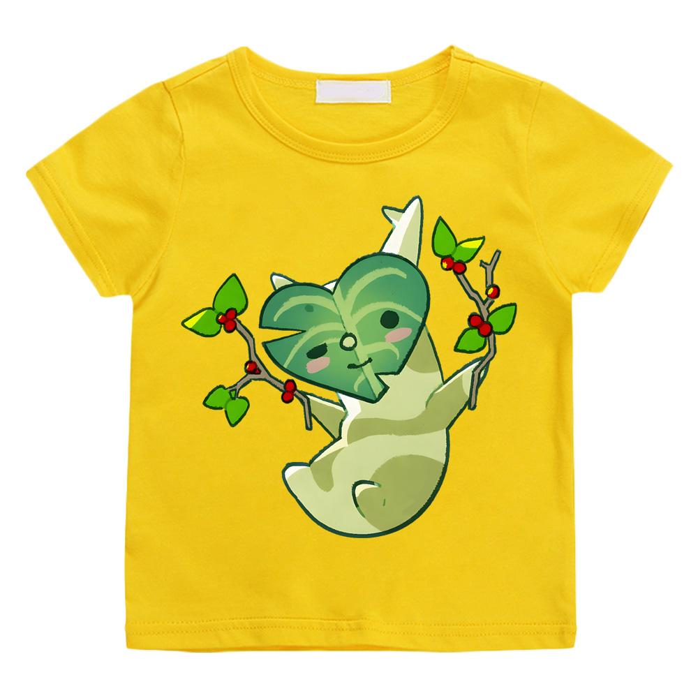 

Корок BOTW Кавайные хлопковые футболки 2026 новый стиль Высокое качество Короткий рукав МальчикиДевочки Детская футболка Графический принт Camisetas 2T жёлтый