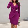 2 Farben Neue Mode Damen OL-Stil Langarm Formeller Blazer Bodycon Kleid S-XXL