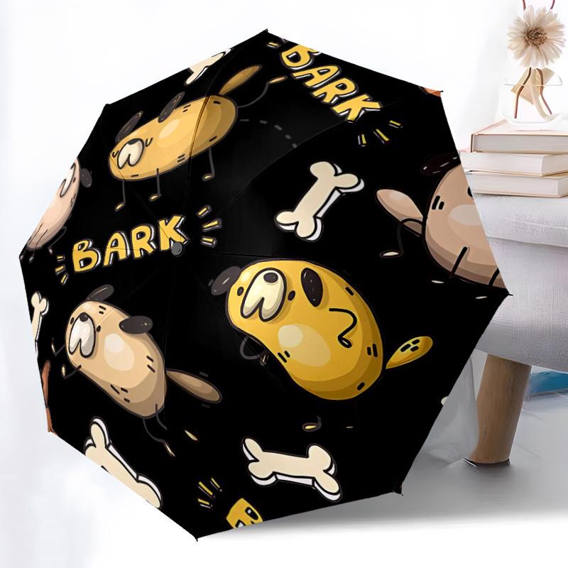 1pc Dogs Bones Automatic Open/Close Umbrella, Windproof, Folding Compact Umbrella with Lightweight Design for Women/Men028