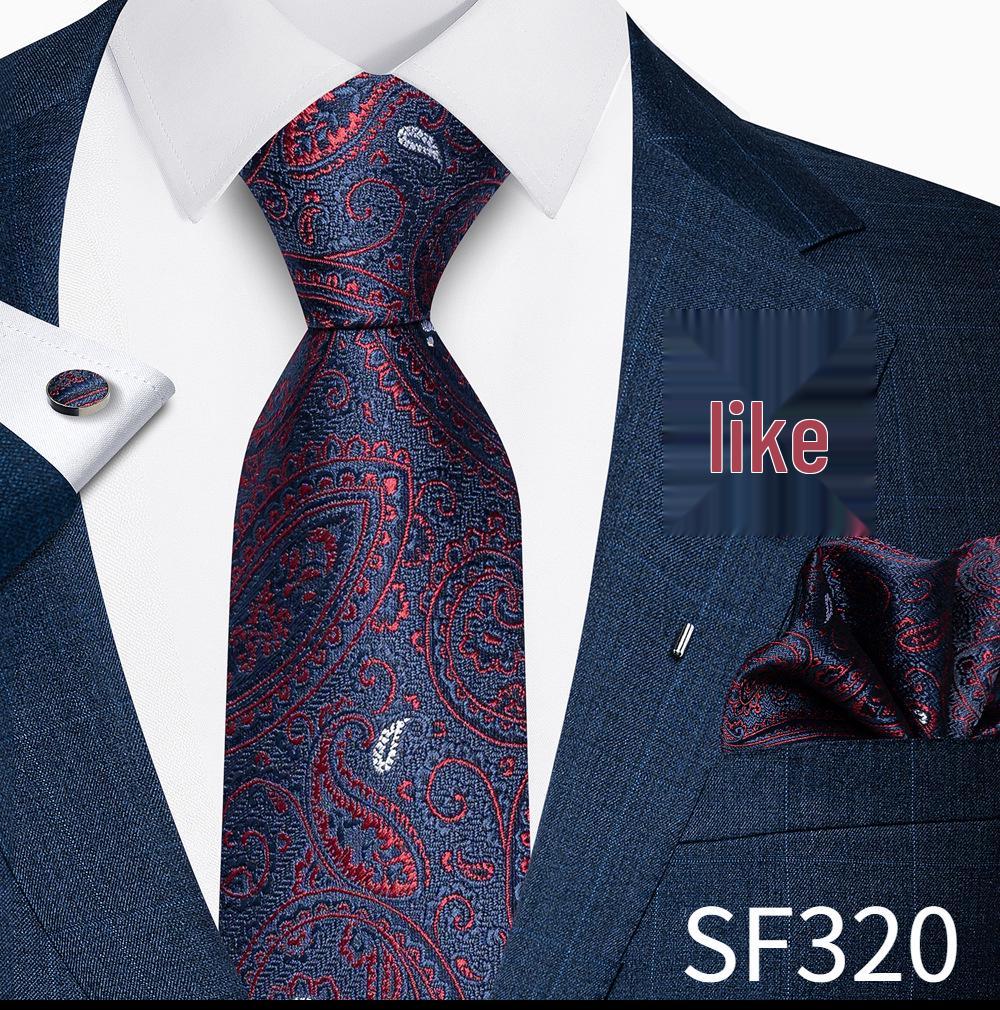 Men's Formal Tie, Pocket Square, Cufflinks & Brooch Set.