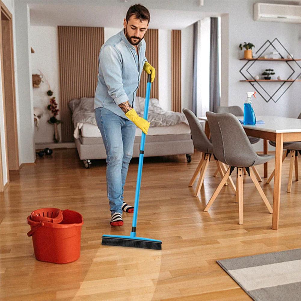 Bodenkehrbürste für Teppiche im Innenbereich, vielseitiges Reinigungswerkzeug mit langem Griff für die Reinigung im Innen- und Außenbereich