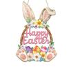 Wooden Easter Door Decor Rabbit Easter Egg Flower Element Wreath Egg Shaped Spring Home Wall Decoration Easter Gift