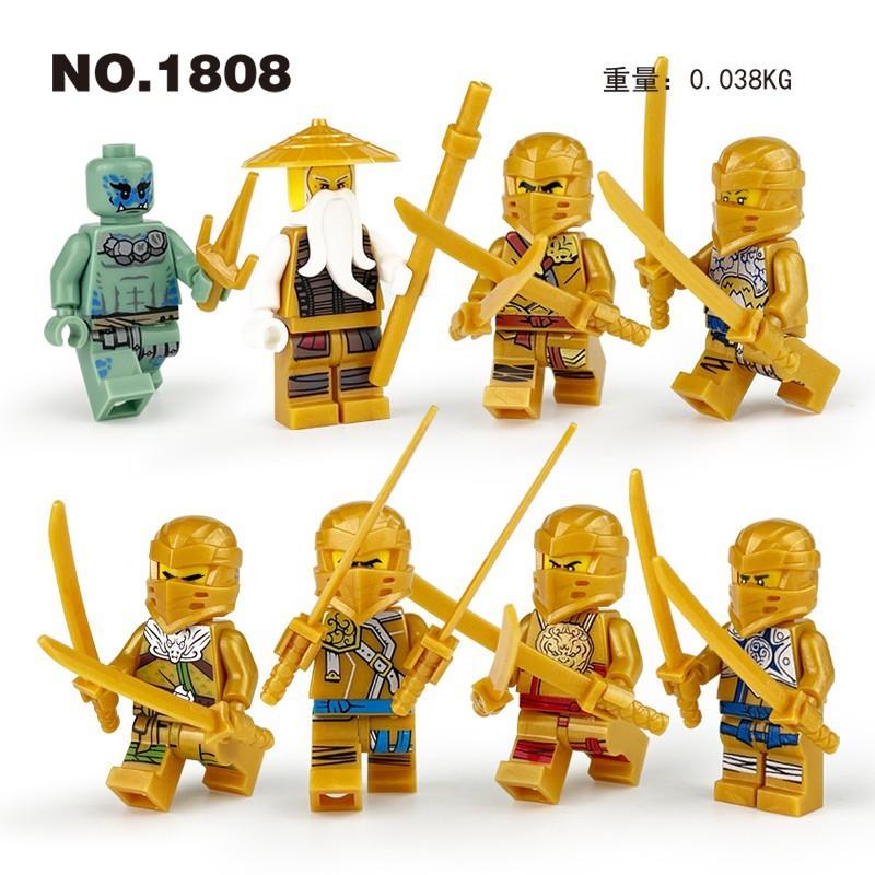 46 Pcs Ninjago Minifigures Lego Building Blocks Toys Action Figures Kids Education Gift