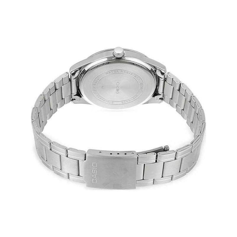 Casio simple and elegant quartz movement stainless steel strap Japanese and Korean watch men's watch silver dial MTP-V005D-7B