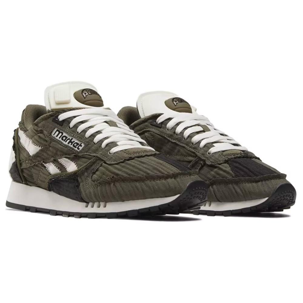 Market X Reebok Classic Leather Pump Army Green Unisex Sneakers Core-Black Chalk 100069830
