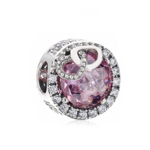 2pcs Colorful Crystal Charm Beads Fit Original Brand Charms Bracelets Necklaces Silver Color Women 'S Bracelet Diy Jewelry Making