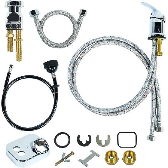 Salon Shampoo Bowl Faucet Vacuum Breaker Kit Spa Beauty Salon Shampoo Bowl Sink Hair Salon Bath Accessories Bathroom Hot Cold Faucet Spray Hose