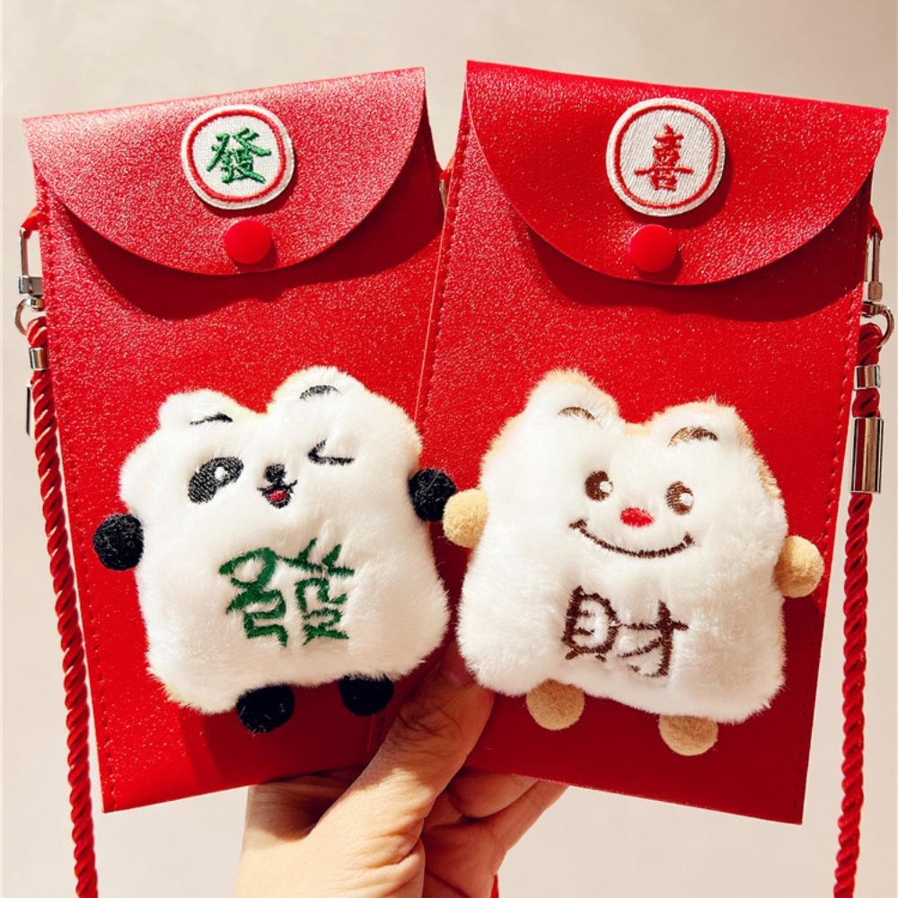 Red Dragon Plush Mahjong Lucky Money Packet Capybara New Year Money Envelope  Party Gifts