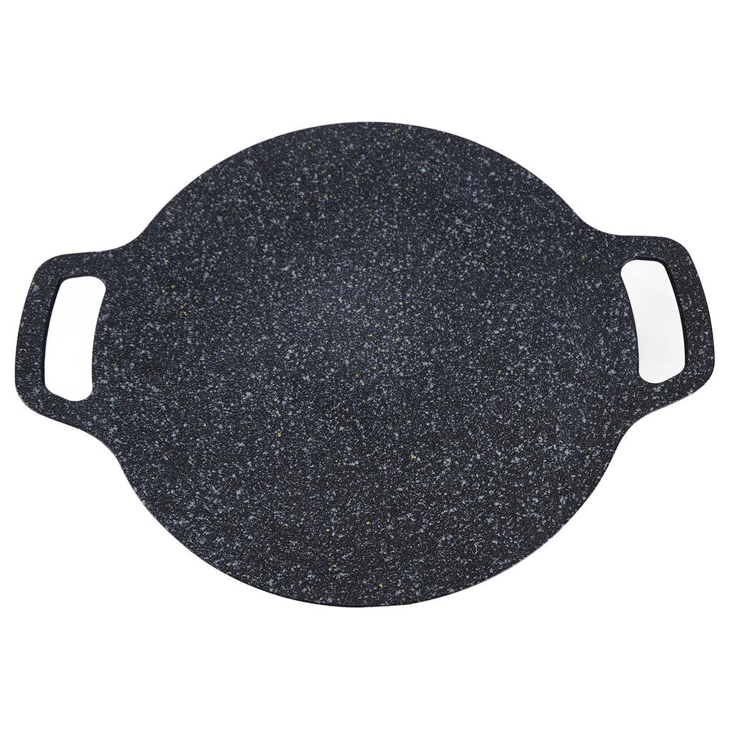 Padella Rotonda per Barbecue Coreano Antiaderente in Alluminio Piastra Grill con Guanto Antiscottatura e Pinza per Alimenti 38cm