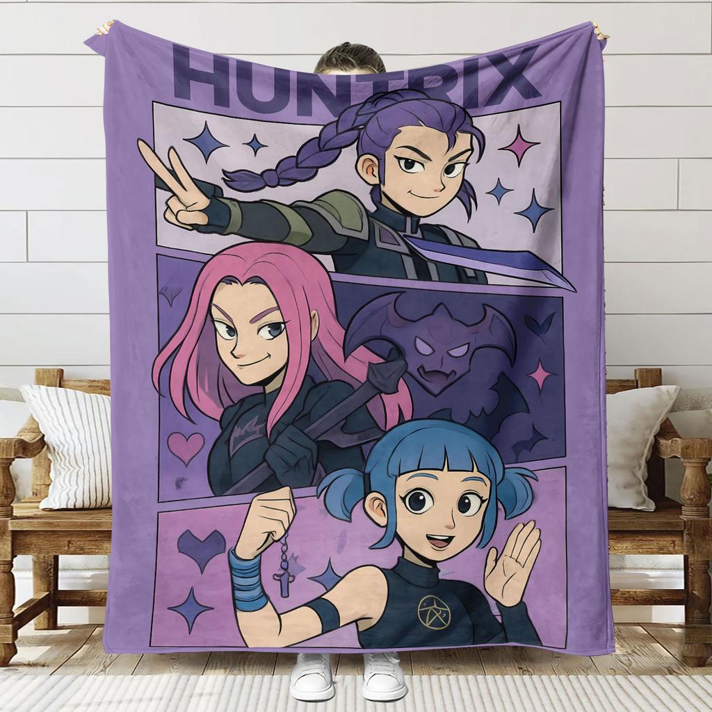 K-POP Demon-Hunters Blankets For Office Home Camping Nap Leisure Sofa Blankets Warm Birthday Gifts For Girls Huntrix Blankets