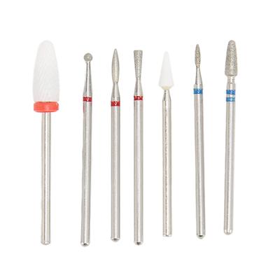 7pcs Portable Nail Drill Bits Professional Nail Drill Kit Manicure Pedicure Polishing Shaping Tools