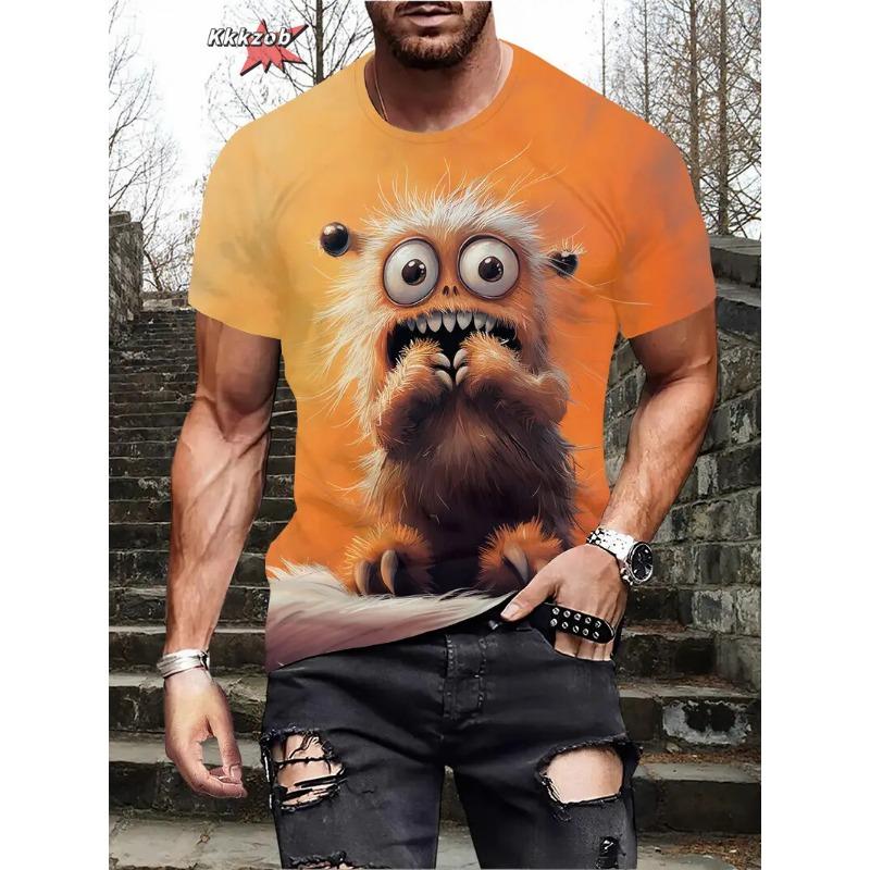 Summer Men Vintage T-Shirt 3D Printed Funny Graphic Tops Tees Male Casual
