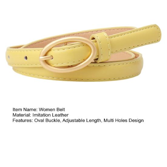 Dámský pásek Kovová oválná spona Dekor Vícedírkový design Nastavitelná délka Pás Imitace kůže Pasový pásek Doplněk ke košili svetru