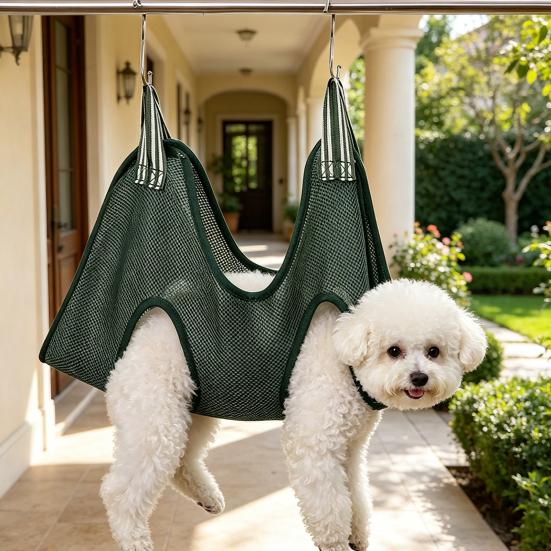 Dog Grooming Hammock Breathable Mesh Cat Grooming Hammock Pet Grooming Restraint Sling for Cats Small Medium Dogs Nail Trimming