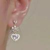 Fashion Flower Love Earrings for Women Korean Style Drop Zircon Stud Earrings Classic Cross Earring Elegant Jewelry Wedding Party Gifts Jewelry