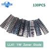 130PCS LL41 SMD Diode 1W 3.3V 4.7V 5.1V 6.8V 7.5V 10V 12V 15V 16V 18V 20V 24V 36V Zener Diodes Kit 13 Types X10pcs