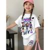 Fun Kpop Demon Hunters Women's Short-sleeved Shorts Set for Women's Crew Neck Short Sleeve Tees Fashion Women's Outfit