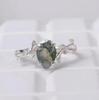 European & American Fashion Green Moss Agate Ring: Creative, Fresh, Sweet Hand Jewelry