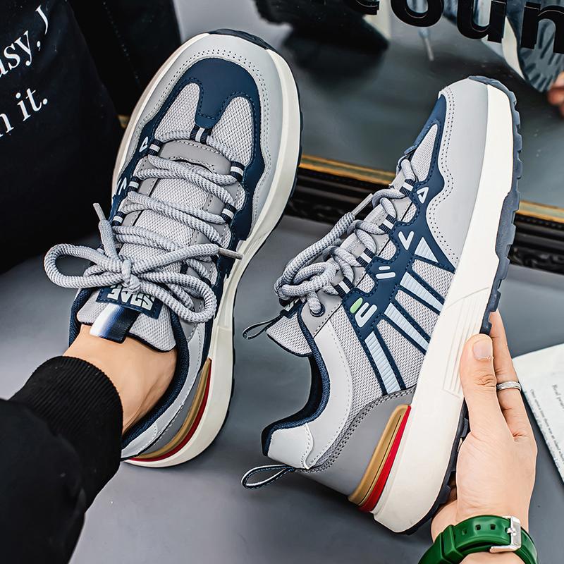 Men's Shoes New Spring 2025 Youth Leisure Sports Breathable Trend Versatile Men's Lightweight Soft-soled Dad Shoes