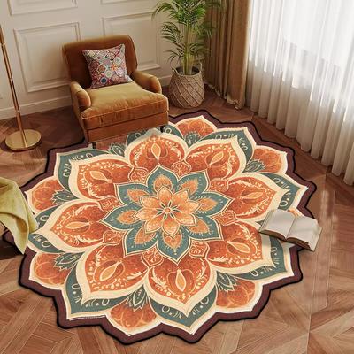 Tappeto Rotondo Tappeti di Grande Superficie Lavabile Zerbino Ingresso Tappetino da Letto Soggiorno Decorazione Casa Tappetino Antiscivolo Lusso Retrò