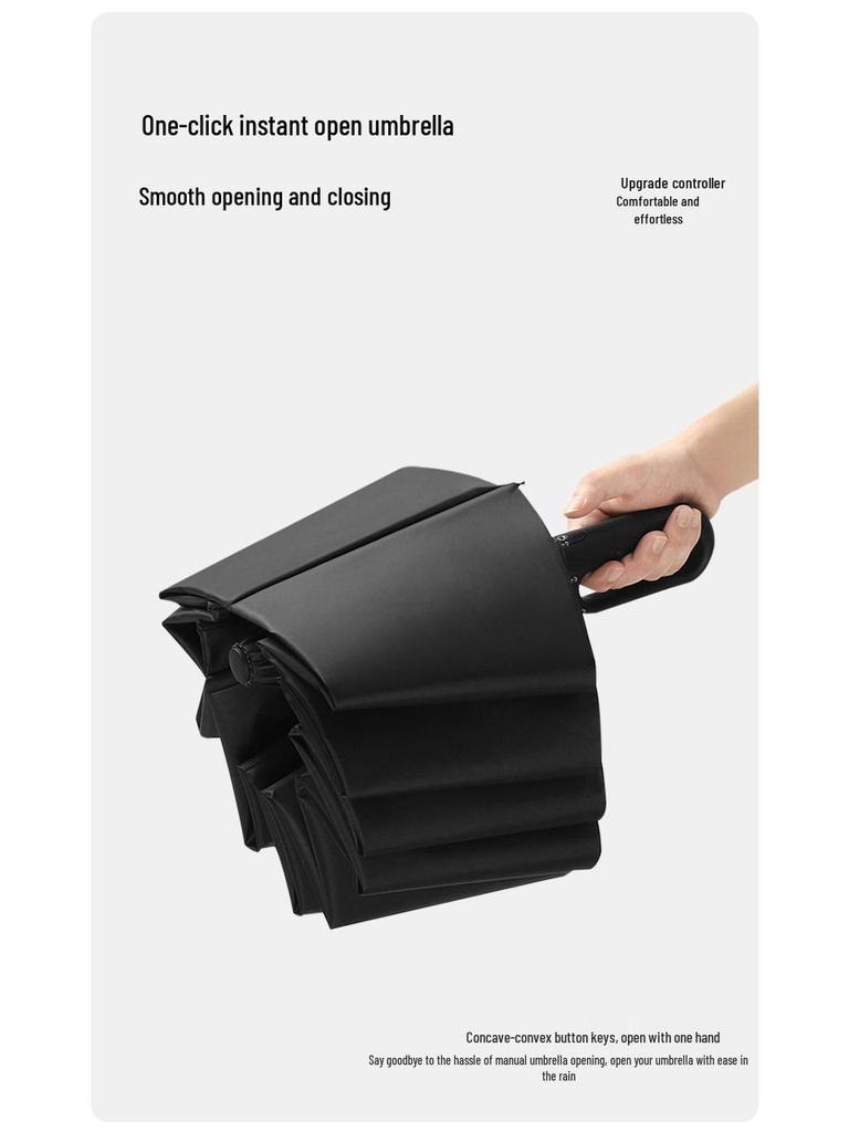 Automatic Large Windproof Umbrella - Dual-Use, Reinforced, Sun Protection & Folding Design