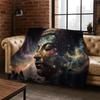 Buddha Shakyamuni Faith Cartoon Flannel Blanket Soft Warm Throw Blanket for Bedroom Living Room Bed Travel Camping Picnic Gift