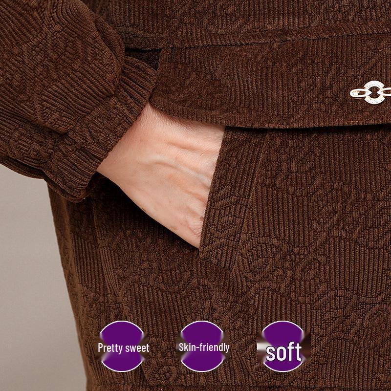 Omas Herbst-Reißverschlussjacke 2025 für Frauen mittleren und höheren Alters - Lockere Passform