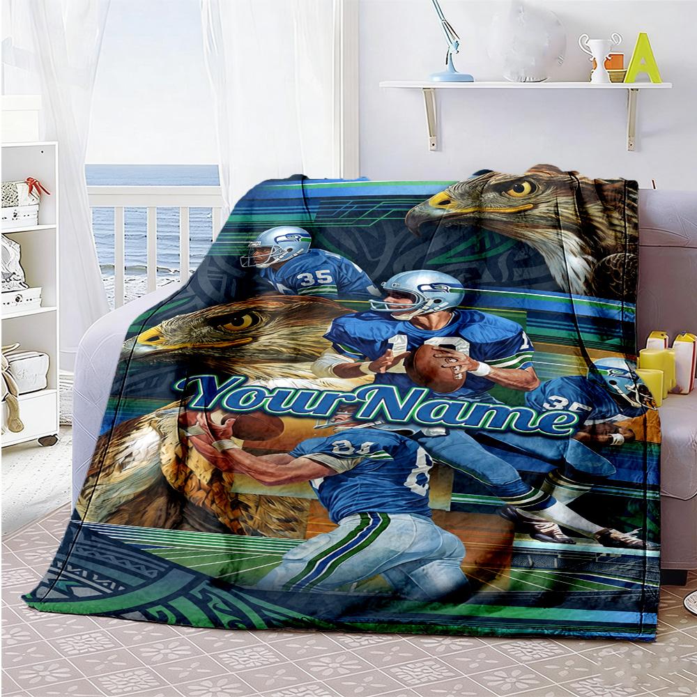 Seattle Seahawks Customize Your Name Blanket Cozy Personalized Blanket Warmthful Decor Throw For Seaside Bed Picnics Bedding Four Seasons Universal