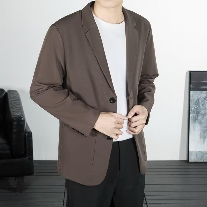 Pánské 2024 Neformální Business Sako: Jednobarevný, Volný střih, Jarní/Podzimní móda