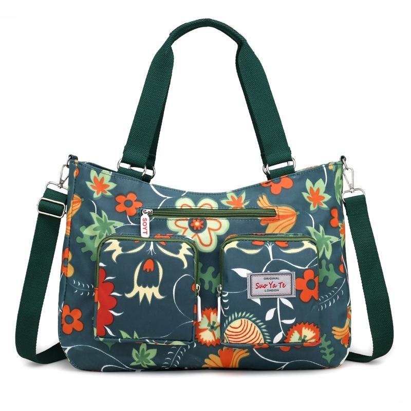 Kvetinová potlač Ženy Tašky cez rameno Oxford Diagonal Malá štvorcová kabelka Multifunkčná Casual Travel Crossbody taška