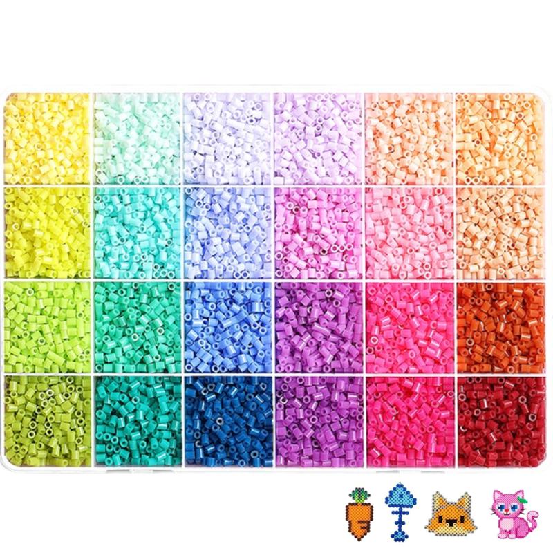 Set Material Bețișoare Fuzibile DIY Organizator Depozitare 24 Compartimente 2,6 Mm Puzzle Pixel 3D Bețișoare Jucărie Interactivă Creator Artă Pixel blue