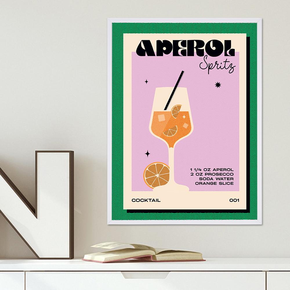 

Постер на скандинавскую тему, ретро-коктейли, Aperol Spritz, холст, картина, винтажный художественный принт, минимализм, современная настенная картина, кухонный домашний декор A4 21x30cm No Frame