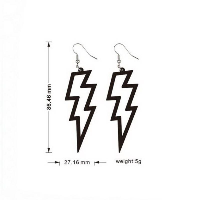 Geometric Acrylic Lightning Bolt Earrings: Bold, Fashionable Statement Jewelry for Women