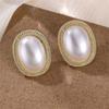 Korean White Imitation Pearl Flower Stud Earrings for Women Elegant Sweet  Floral Temperament Earrings Wedding Jewelry Gift