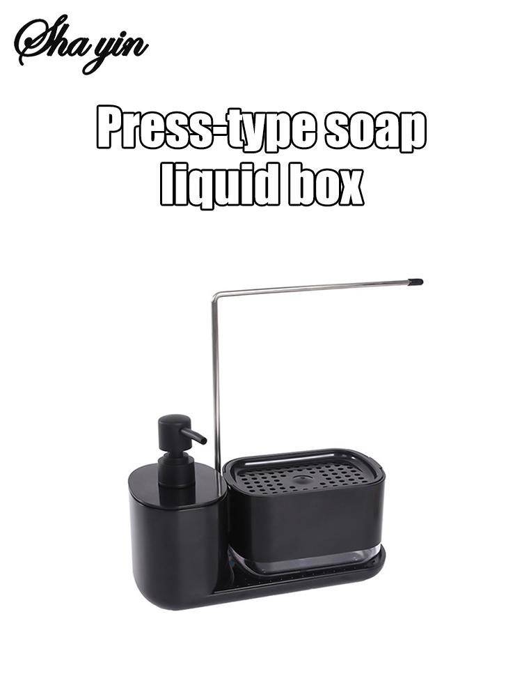 Dual Soap Dispenser with Sponge And Dishcloth Holder Kitchen Hand Dish Soap Dispenser with Tray Multi-Functional Kitchen Soap