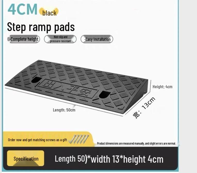 Car Sill and Roadside Plastic Uphill Triangle Speed Bump Mat
