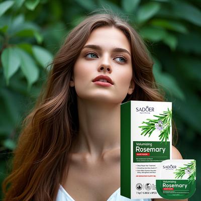 Mascarilla Capilar de Romero 7.5G*8pcs, Hidratante para el Cabello, Adecuada para Todo Tipo de Cabello, Fácil de Llevar y un Imprescindible para Viajar, Un Regalo Muy Considerado