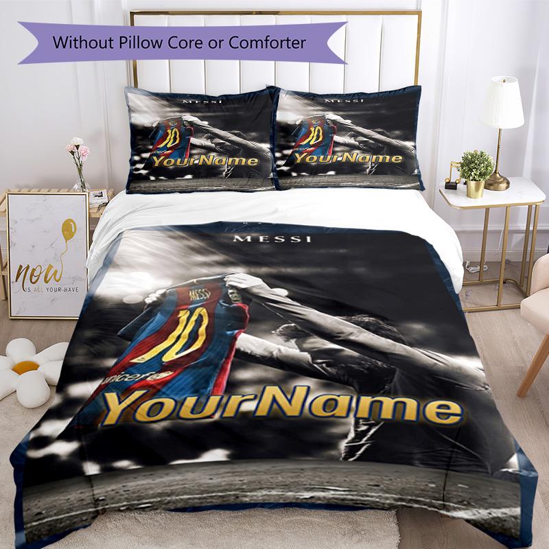 Messi 428 Customize your name Bedding Set Breathable Duvet Cover with Pillowcases Home Decoration Birthday Gift